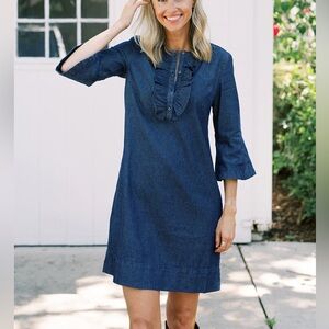 Draper James Denim Ruffle Dress size 12